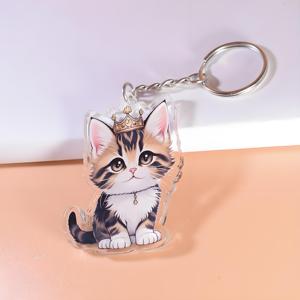 HanXin porte-clés anime holographique imprimé personnalisé breloques en acrylique avec effet pailleté porte-clés holographique dessin animé en plastique sur mesure
