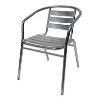 Chaise en aluminium de bistro de jardin de restaurant de café d'extérieur d'accoudoir de conception simple