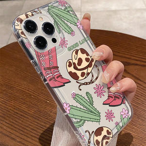 Flor Cap Cactus impresión espacio transparente TPU funda de teléfono móvil para Iphone 17 8 X Xr Xs 11 12 13 14 15 16 Pro Max Plus - Product Image 3