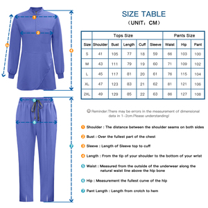 Tenues chirurgicales élégantes pour cliniciens européens, uniformes de pharmacien longueur cheville, uniformes de médecin France, 42383 Uniformes de travail bleu roi - Product Image 3
