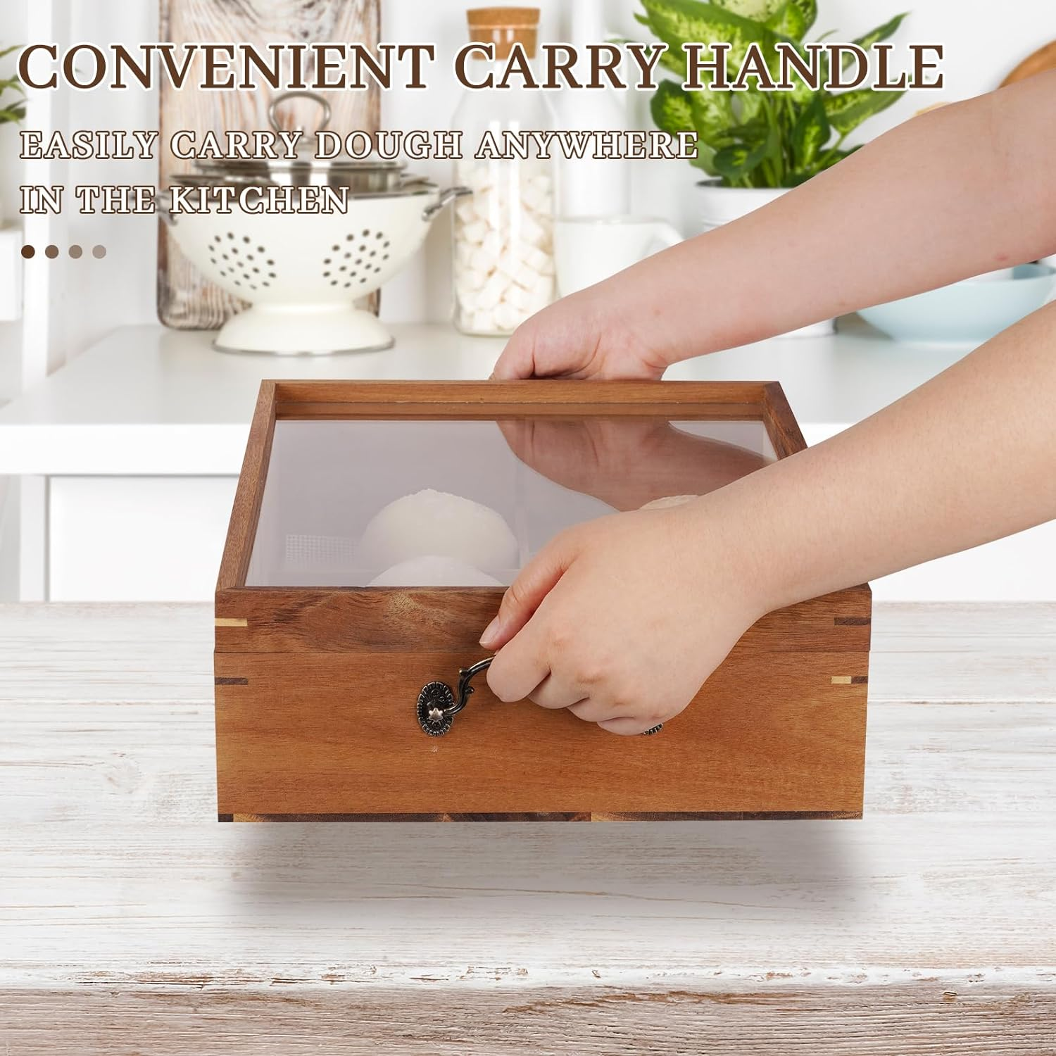 Scatola Portaricette In Legno Di Acacia Con 100 Schede Vuote, Divisori E Guida Conversioni Misure - Regalo Elegante Per Cucina - 3