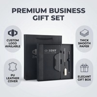 Premium Business-Geschenkset Personalisiertes A5 Hardcover-Ledernotizbuch mit Stift Luxuriöse Verpackung Perfekt für Professionelles Unternehmensbranding
