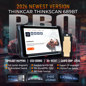 THINKCAR THINKSCAN 689BT Pro : Scanner de diagnostic avec cartographie topologique, prise en charge J2534 Pass-Thru pour diagnostics complets du système et codage ECU - Product Image 2