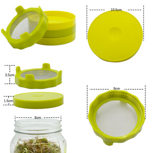 Venta al por mayor de grado alimenticio nuevo estilo de boca ancha de plástico Mason Jar tapas de brotes - Product Image 5