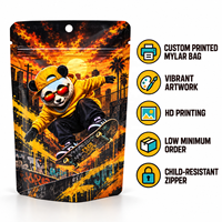 Sachets Doypack Mylar refermables à fermeture éclair, holographiques, anti-odeur, avec logo personnalisé, pour emballage alimentaire sécurisé, imprimés en gravure
