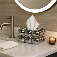 Boîte à mouchoirs en céramique argentée forme de bulle moderne porte-mouchoirs de toilette électrolytique décor de salle de bain personnalisé OEM