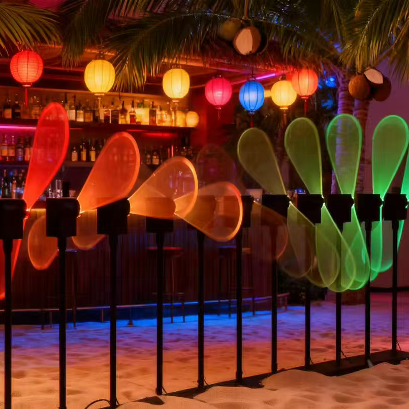 Rotation Pixel Fan Projection Lights DMX512 DC24V 1030mm 14LEDs 2Pixels 17W 360 Spinning RGB