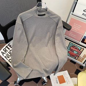 Maglia Termica da <span class=keywords><strong>Uomo</strong></span> a Collo Alto, Doppio Strato in Pile Spazzolato, T-Shirt a Maniche Lunghe Calda Tinta Unita per Autunno e Inverno - Product Image 1