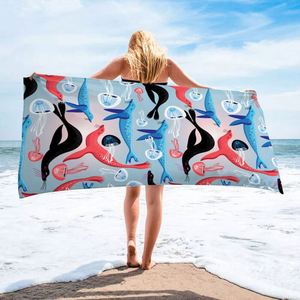 Premium Custom Organic Cotton Thick Soft Fabric Printed <b>Large</b> Over Sized Jacquard Logo <b>Beach</b> Towel - Product Image 5