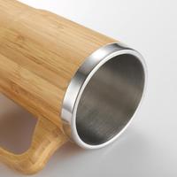 Thermoses en bambou personnalisées, gobelets à café réutilisables, bouteille d'eau en bambou avec tasse à thé en bambou et acier inoxydable