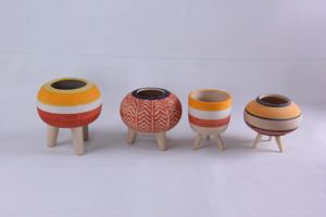 Vaso in ceramica con gambe in ceramica vaso di fiori per interni decorazione di mobili - Product Image 2