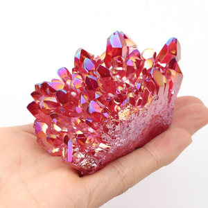 Geode <span class=keywords><strong>Grezzo</strong></span> con Cristalli Aura Rosa Iridescenti Elettroplaccati, Cluster <span class=keywords><strong>di</strong></span> <span class=keywords><strong>Cristallo</strong></span> Naturale, Quarzo Arcobaleno Trasparente - Product Image 2