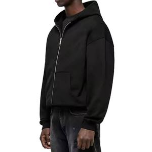 Custom Streetwear <b>Zip</b> <b>up</b> <b>Hoodie</b> Heavyweight 500 Gsm Cotton Hoodies Boxy <b>Cropped</b> Men's Hoodies & Sweatshirts - Product Image 5