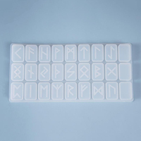 Moule en silicone pour moulage par réplication de symboles énergétiques, runes, lettres, mots, modèle de miroir, bricolage, artisanat, pendentif, bougie, fabrication de bijoux, outils