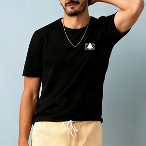 Camiseta Deportiva Personalizada de Alta Calidad con Diseño de Impresión Digital para Hombre, 100% Algodón, Absorbente de Sudor, Estilo Básico, Color Negro Liso - Product Image 3