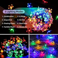 ITICdecor 50 LED guirlande solaire fleur lumières extérieur étanche fée lumière décorations pour jardin clôture arbre de noël pelouse