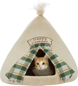 2024 vente chaude usine directe Durable grand doux tipi pour animaux de compagnie tente pliable meubles de tente pour animaux de compagnie