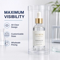Boîte ronde transparente personnalisée pour emballage cosmétique avec couvercle, conteneur cylindrique en PET