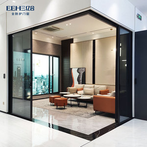 Puerta Corredera Triple Automatizada para Esquina de <span class=keywords><strong>Cocina</strong></span>, Puerta Corredera de Vidrio de Aluminio Totalmente Automatizada - Product Image 2
