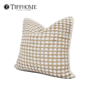 Tiff Home New Design Wholesale 45*45cm Nature Woven Cotton-ramie Creamy-white Cushion Cover