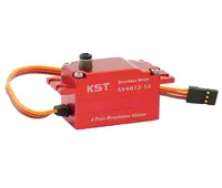 Servomoteur métallique sans balais KST SV4012-12 42.0Kgf.cm 0.10sec/60 à profil bas 4 pôles pour voitures RC et ailes fixes, boîtier en alliage d'aluminium