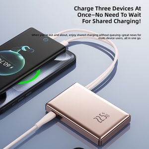 Batterie externe <span class=keywords><strong>portable</strong></span> Li-Polymère 10000mAh à charge rapide PD 22.5W/20W avec câbles doubles intégrés, cordon et écran LED numérique - Product Image 4