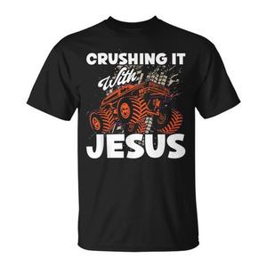 T-shirt Crushing IT With Jesus Christian Faith Monster Trucks - Product Image 1