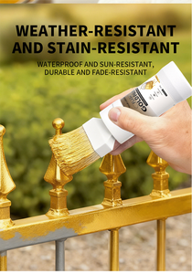 <span class=keywords><strong>Peinture</strong></span> métallisée au <span class=keywords><strong>latex</strong></span> à base d'eau, couleur or feuille d'or, <span class=keywords><strong>pour</strong></span> extérieur, <span class=keywords><strong>pour</strong></span> métal, bois, meubles métalliques, ciment, poterie - Product Image 2
