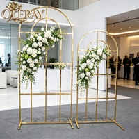 Support de toile de fond carré en métal doré, pliable et réglable, avec 3 portes, pour mariages, anniversaires et fêtes