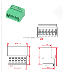 Juego completo de acoplamiento de 2 vías Bloque de terminales enchufable de paso de 2,54mm 15EDGK-2.54 - Product Image 5