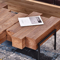 Table basse en bois massif moderne et durable, design modulaire, salon, bureau, meubles de maison
