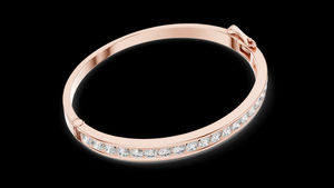 Bracelet jonc en diamant de laboratoire élégant en or 14K ou 18K, bijoux luxueux et étincelants pour femmes - Product Image 6