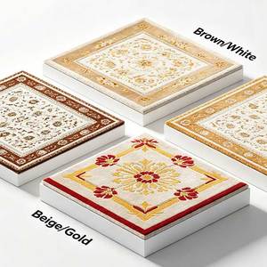 พรมปูพื้นโพลีเอสเตอร์ทันสมัย ลายใหม่ ขายดี สีขาวงาช้าง-แดง สำหรับห้องนั่งเล่น ห้องนอน กันลื่น ปลอดภัยสำหรับสัตว์เลี้ยง ขนสั้น - Product Image 3