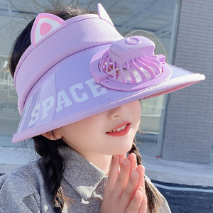 Zixi sun <b>hat</b> wholesale, summer wide brim open top sun protection <b>hat</b> with fan, cute beach sun <b>hat</b> for boys and girls - Product Image 1
