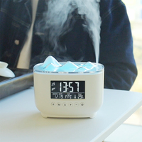 Humidificateur d'air à ultrasons pour paysage de montagne Réveil Aromathérapie Diffuseur d'arômes intelligent avec lumières LED colorées