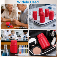 Vente en gros de pots en PET de 100 ml pour capsules, emballage rouge pour compléments alimentaires avec options d'étiquettes personnalisées