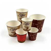 Gobelets jetables biodégradables en papier kraft à paroi simple, écologiques, avec logo personnalisé, pour gaufres, frites, fêtes, imprimés