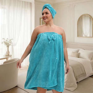 Fabbrica direttamente Sexy tubo Top donna indossabile abito da bagno in microfibra asciugamano da bagno <span class=keywords><strong>Set</strong></span> con asciugamano per capelli - Product Image 1