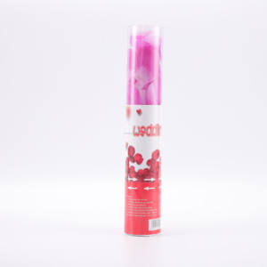 مدفع قصاصات ورقية للأعراس والحفلات، ألعاب نارية صغيرة بلون أحمر، 30 سم، شكل زهور - Product Image 5