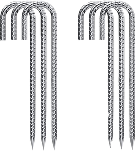 Estacas de Acero Galvanizado con Gancho en J de Alto Rendimiento para Estabilización de Varillas, para Tiendas de Campaña, Jardín y Exteriores, Venta al por Mayor - Product Image 1