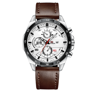 นาฬิกาโครโนกราฟมัลติฟังก์ชั่นสุดหรูสำหรับผู้ชาย สายหนัง นาฬิกาควอตซ์สำหรับผู้ชาย - Product Image 3