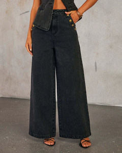 牛仔牛仔裤女优雅宽腿裤春季女士高街装 - Product Image 2
