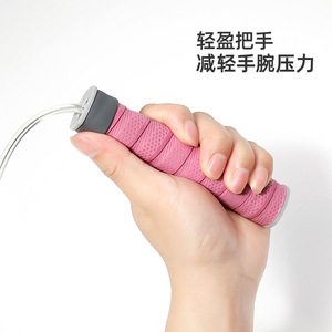 เชือกกระโดดแบบมีแถบกันลื่น อุปกรณ์ออกกำลังกายระดับมืออาชีพ สำหรับผู้ใหญ่ เด็ก นักเรียน สีชมพูเชอร์รี่ สีชมพูพีช สีฟ้าหม่น สีเทาชาร์โคล - Product Image 5