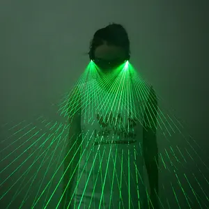 Yüksek Kaliteli Şarj Edilebilir LED Lazer Gözlük Yeşil Işık Dans Sahne Gösterisi DJ Kulübü Parti Performansı Yeşil Laserman Gösterisi Gözlük