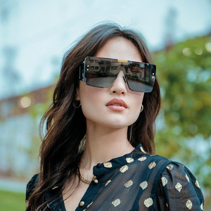 Lunettes de soleil surdimensionnées steampunk personnalisées pour femmes, monture noire, protection UV400, style Instagram 50662 - Product Image 4
