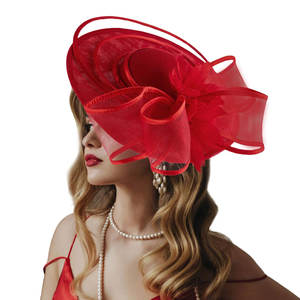 Tocados de novia Premium de lujo, sombreros de boda para mujer, sombreros de Iglesia Derby Sinamay únicos de alta calidad para fiestas, pesca informal - Product Image 4