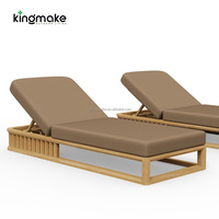 Chaise longue de piscine extérieure imperméable, chaise longue de salon d'hôtel en teck, chaise longue de plage, chaise longue moderne en bois massif