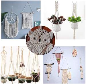 <span class=keywords><strong>Pot</strong></span> <span class=keywords><strong>de</strong></span> <span class=keywords><strong>fleurs</strong></span> suspendu pour plantes, panier suspendu tissé, décoration <span class=keywords><strong>de</strong></span> la maison, bâton en bois rond, perles en bois, Kit macramé - Product Image 6