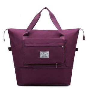 Sac de rangement grande capacité, sac de sport et de fitness portable, imperméable, pliable, double couche, sac de voyage avec séparation sec/humide - Product Image 3