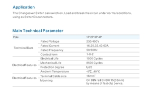 Điện 3 giai đoạn chuyển đổi chuyển đổi 230/400V Din Rail chuyển đổi chuyển đổi 3 P 4P 16A 20A 25A chuyển đổi chuyển đổi chuyển đổi - Product Image 5